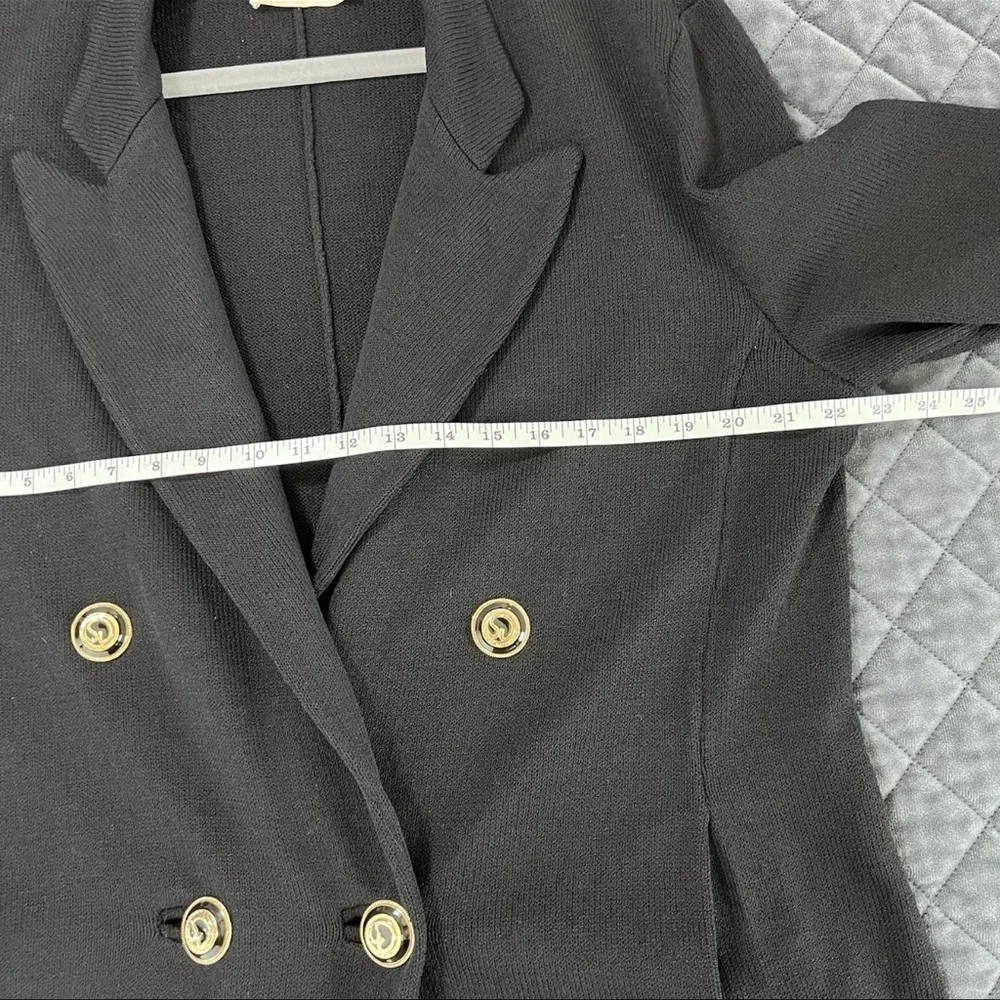 St. John Santana Knit Long Blazer Jacket Women 8 Luxury Old Money Black